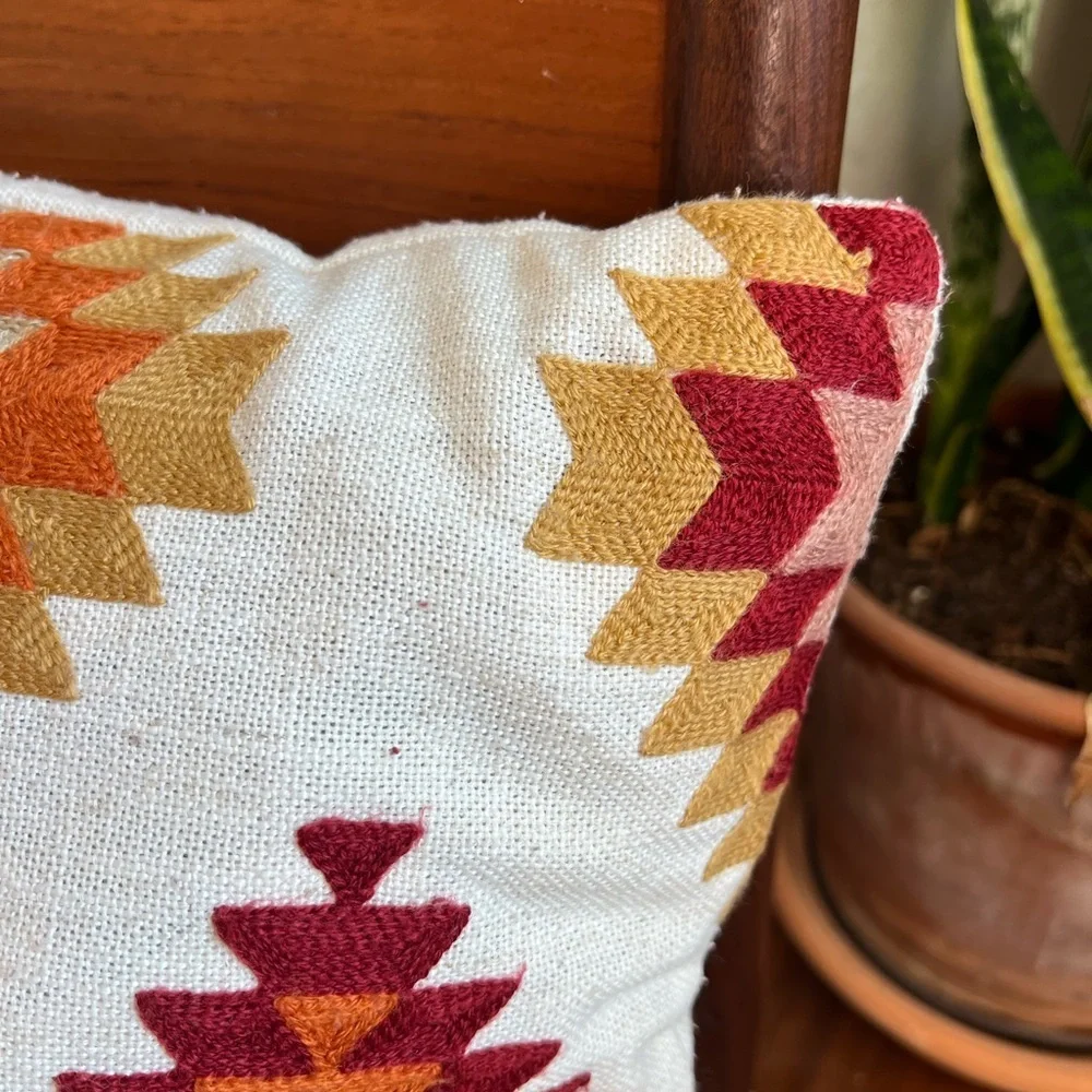 Southwestern Tribal Lumbar Pillow Boho Farmhouse Geometric Accent Cushion Décor